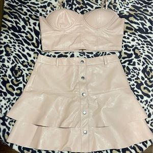 Haute Monde Skirt Set Faux Leather Size Medium, new without tags.